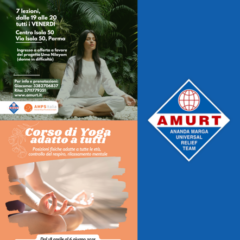 Volantino AMURT yoga e meditazione 2025