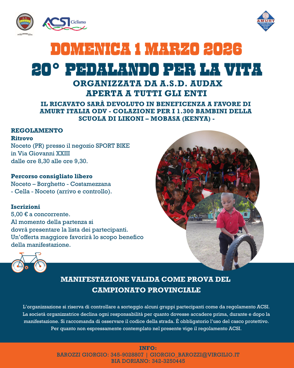 Pedalando per la vita 2026